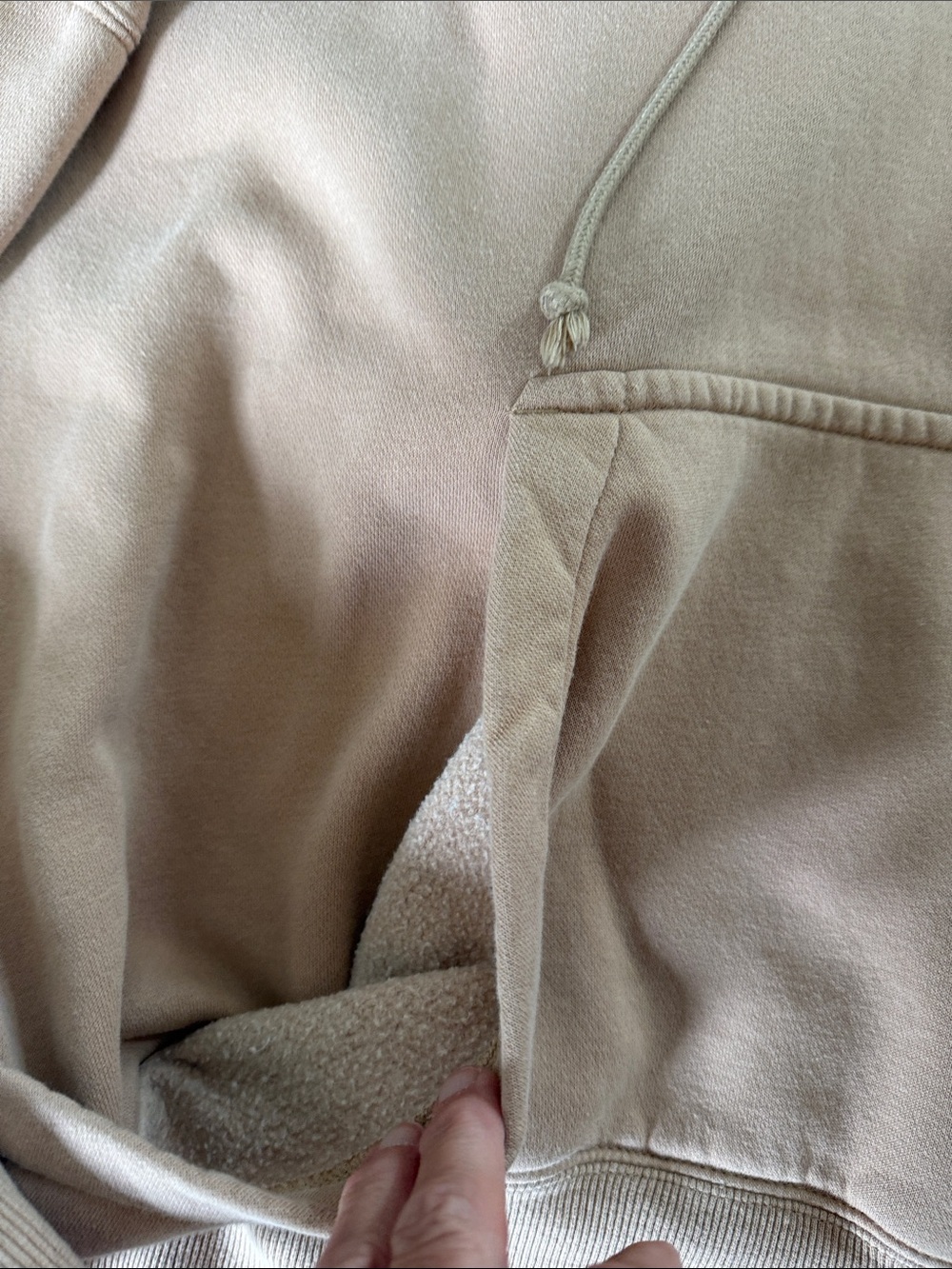 Nike Womens Phoenix Fleece Oversized Cropped Tan Hoodie Small - Picture 4 of 8